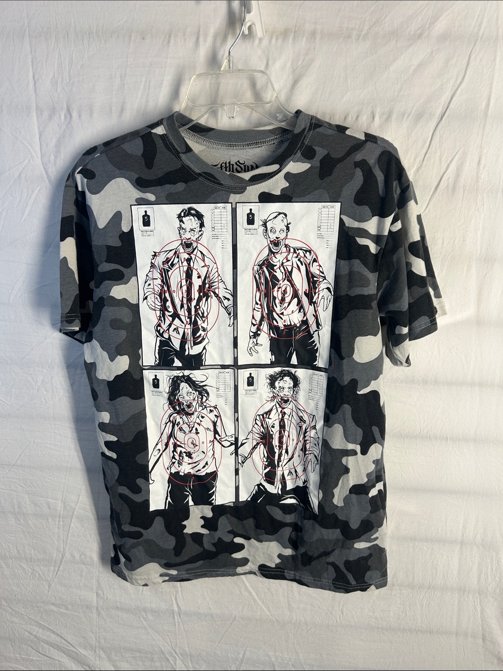 Fifth Sun Gray & Black Camo Short-Sleeve Graphic Tee with Red Accents